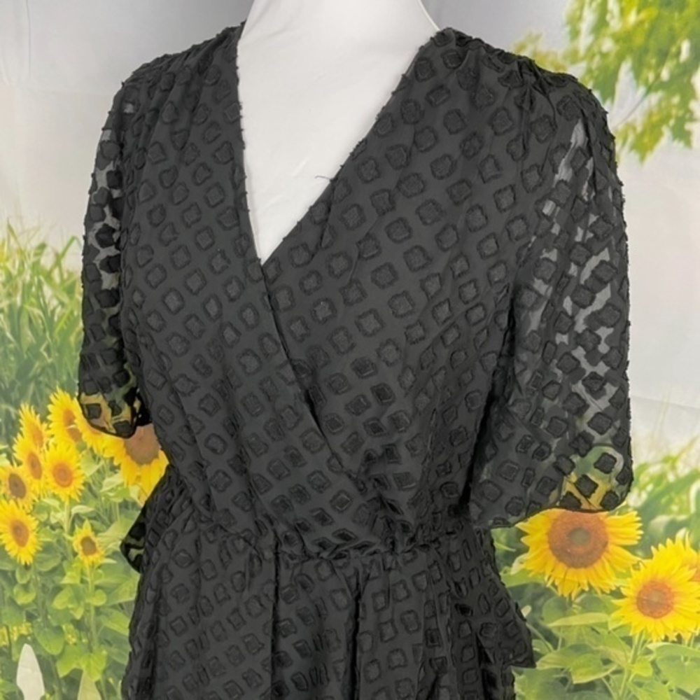 SENLIS Black Diamond Naomi Ruffle Surplice Small - Picture 9 of 17